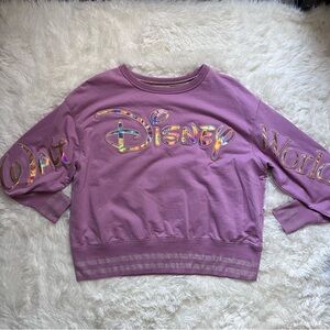 Walt Disney World 50th Anniversary Earidescent Pink Crewneck Sweatshirt